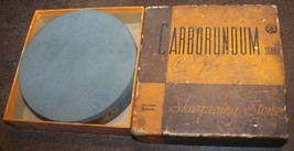 Vintage Carborundum Honing Sharpening Stone In Box Niagara Falls Ny Advertising - $28.70