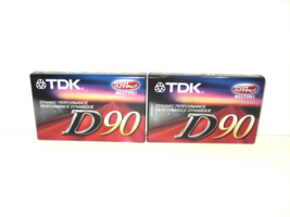 Set of 2 TDK D90 Blank Audio Cassette Tapes Vintage High Output Sealed NOS - £9.56 GBP