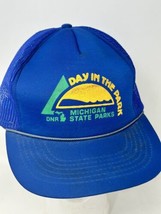 Michigan State Parks DNR Trucker Hat - Blue - Snapback Mesh Vintage - £15.78 GBP