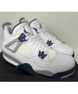 Nike Air Jordan 4 Retro GS Midnight Navy Blue Shoes 408452-140 YOUTH Siz... - £210.19 GBP