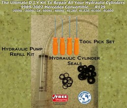 90-93 Mercedes 500SL Hydraulic Cylinder Repair Kit for Convertible  +...... - $39.55