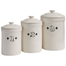 Kitchen Canister Set with lids - Stoneware - £65.31 GBP