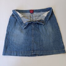 Merona RN#17730 Women's Blue Cotton Blend Stretch Denim Skirt Size 12 Waist 32" image 8