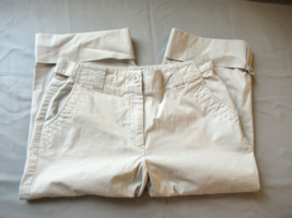 Talbots pants cropped Capri Size 6 light beige cuffs  flat front inseam 17&quot; - $15.63