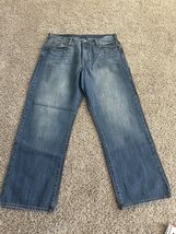 Lucky Brand Straight Mens 36 Blue Dark Wash Jeans Stretch Denim Size 36x28 - $418.36 MXN