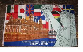 K&#39;s Novelties 3x5 Liberty Island Ellis Island Statue New York Flag 3x5 Brass Gro - £10.20 GBP