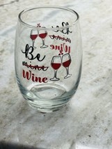 “Be Mine Wine”. 16.8 oz Inspirational Seamless Bear/Wine Glass - £11.43 GBP