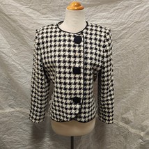 Albert Nipon Suits Women&#39;s Black and White Checkered Jacket, Size 10 - £58.07 GBP