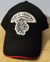 Samcro Sons Of Anarchy Grim Reaper Biker Adjustable Baseball Cap ( Black &amp; Red ) - £10.19 GBP