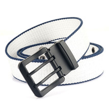 Casual Men&#39;s Waist Belt - Durable Canvas Double Prong Belt with Leather ... - £12.62 GBP