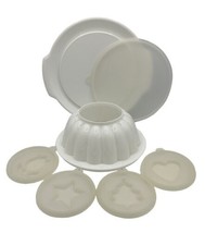 Tupperware Jello Mold &amp; Lid with Platter with 4 inserts Jel-N-Serv - #61... - £14.62 GBP