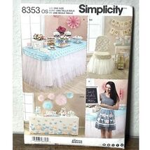 Simplicity 8353 Sew Pattern Party Tablecloth Cover Skirt Banner Apron Po... - $9.75