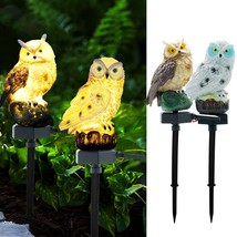 2 Packs Owl Solar Lights Outdoor Figurine Lights Owl Decor Solar Led Lig... - £34.79 GBP