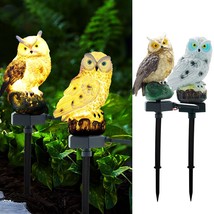 2 Packs Owl Solar Lights Outdoor Figurine Lights Owl Decor Solar Led Lights Gard - £36.64 GBP