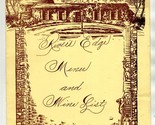 Rivers Edge Menu &amp; Wine List Lambertville New Jersey 1950&#39;s - £67.48 GBP