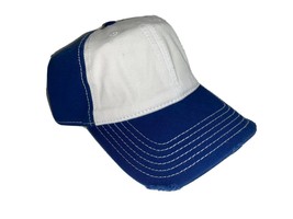 New Royal Blue White Distressed Dad Hat Cap Adjustable Curved Back Adult Ripped - £5.74 GBP