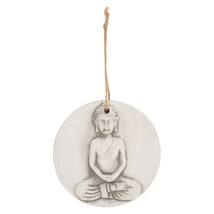 Small Round Terracotta Buddha Plaque - H:15cm W:15cm D:1cm.Indoor or Outdoor - £10.38 GBP