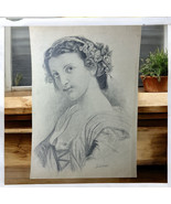 K.Stanger Antique 1910“ Pencil Drawing French Young Girl Portrait 30*42 cm - €99,37 EUR