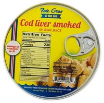 Cod Liver In Own Juice Smoked 202GR Foie Gras EXP:06/2025�� Omega Vitamins A D - £4.43 GBP