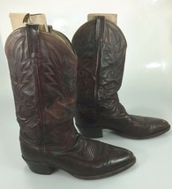 Dan Post Mens 9 D Burgundy Leather Cowboy Western Boots  - £49.74 GBP