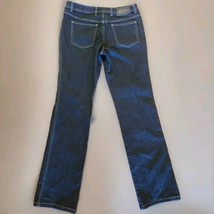 Escada Jeans Womens 10 Italy 40 Black Gold Stitch Straight Leg Mid Rise ... - $44.14