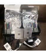 2 Pk LED Strip Lights 200’ Music Sync 5050 RGB Room Light with Remote &amp; ... - $19.79