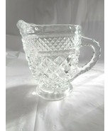 WEXFORD Anchor Hocking Creamer Pitcher Diamond Hobnail Glass Footed 4 1/... - £17.43 GBP
