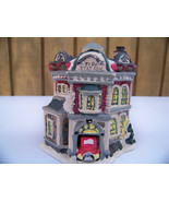 Vintage Holiday Ceramic Fire Station Christmas Village House - £13.40 GBP