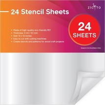 Easy Cut Stencil Sheet Set of 24 12x12 Acetate Mylar for Cricut Vinyl Cu... - $23.77
