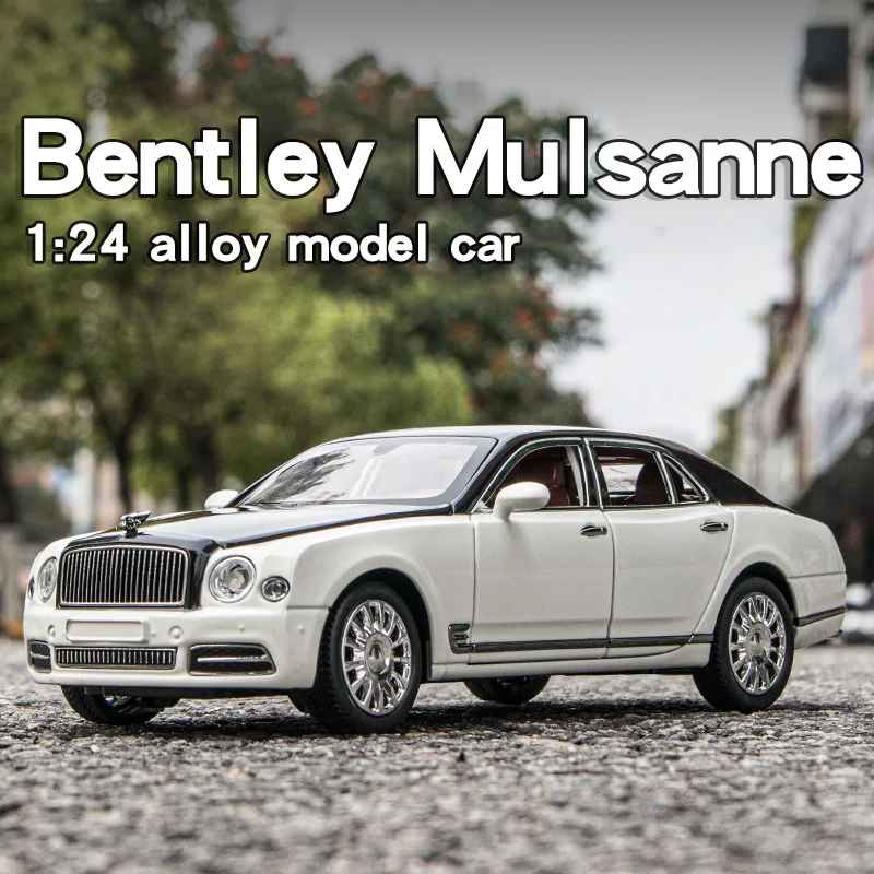 Diecast 1:24 Scale Bentley Mulsanne Alloy Model Car Collection Simulation Sound  - £19.32 GBP