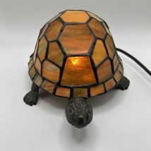 8&quot; Tiffany Style Stained Glass Turtle Table Decor Lamp Night Light Tested - £51.59 GBP
