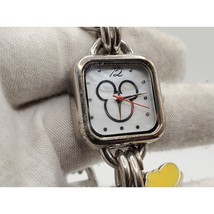 Disney Mickey Mouse Charm Bracelet Watch New Battery Silver Tone - $19.80