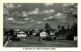 Vtg 1940s Postcard Camp Edwards Massachusetts MA A Section of Camp Edwards - £9.30 GBP