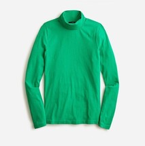 New J Crew Women Emerald Beryl Green Tissue Turtleneck Long Sleeve T-shirt Sz XS - £19.65 GBP