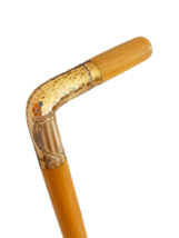 WALKING CANE in wood and with handle in Sterling silver and rolled gold plated - £116.89 GBP