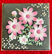 Vintage Floral Jewelry Porcelain Pink Flower Toshikane Brooch Pin Pendant Japan - £176.00 GBP