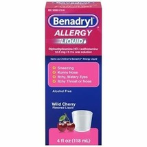 Benadryl Allergy Relief Liquid Medicine for Adults, Wild Cherry Wild Che... - $182.46 MXN