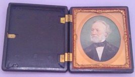 Antique Vintage 1850-s Victorian Picture in Original Frame Case 6th Plat... - $117.81