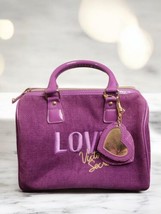 Victoria’s Secret Y2K Purple Velour Handbag NWT Rare Love Logo Keychain - $34.77