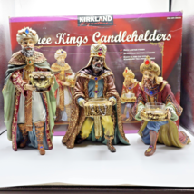 Kirkland Signature Three Kings Candleholders Votive Candles Christmas Nativity - £51.13 GBP