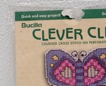 Vintage Bucilla Clever Clips Counted Cross Stitch Butterfly Kit Papercli... - $19.79