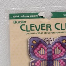 Vintage Bucilla Clever Clips Counted Cross Stitch Butterfly Kit Papercli... - $19.79