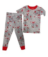 Disney Toddler Boys Mickey &amp; Minnie Mouse Gray &amp; Red Valentines Pajama S... - £7.67 GBP