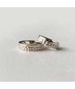 Modern solid 14K gold wedding rings for couple Unique white gold wedding rings - £1,045.85 GBP