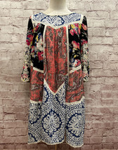 Anthropologie Vanessa Virginia INEZ Cotton Floral Swing Dress Crochet - Size 2 - £43.12 GBP