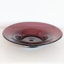 Amythest Glass Centerpiece Bowl, Hand Blown, Large, Vintage - $60.66