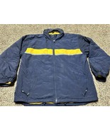 ARIZONA JEAN CO Jacket Blue Yellow Stripe Men&#39;s XL Fleece Lined - $12.80