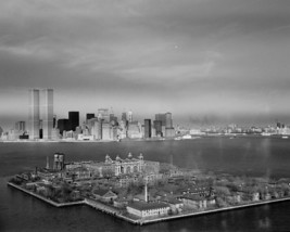 Ellis Island in New York Harbor World Trade Center in background Photo Print - £6.92 GBP+