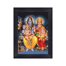 Home Decor God Lord Shiva &amp; Family Wood Photo Frame-8x6inch US - £16.13 GBP