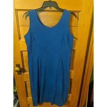 K Studio Size 16 Sheath Dress Blue Sleeveless Soft Velour - £15.92 GBP